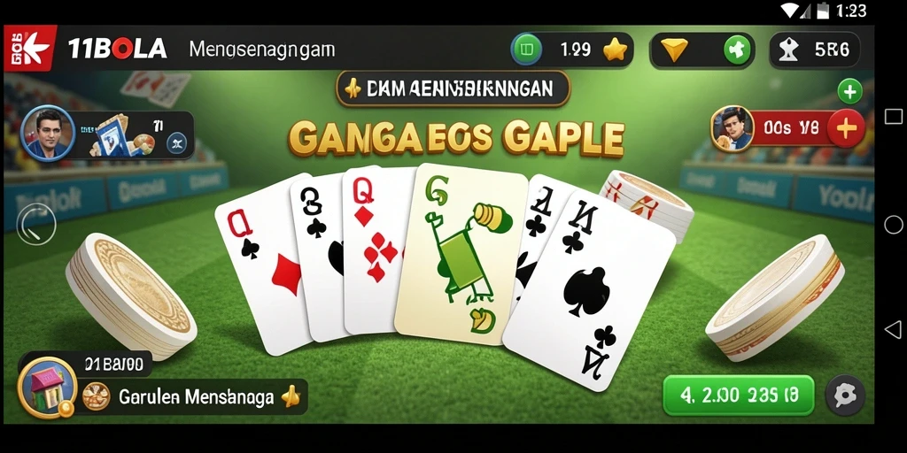 Tampilan gameplay seru di 11BOLA saat bermain Gaple.