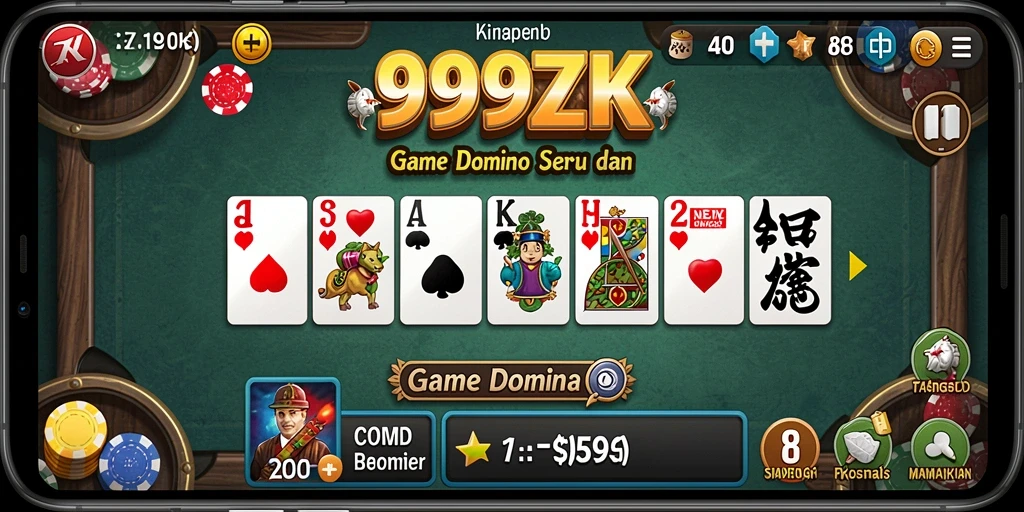 Tampilan gameplay Domino yang menarik dan penuh tantangan.