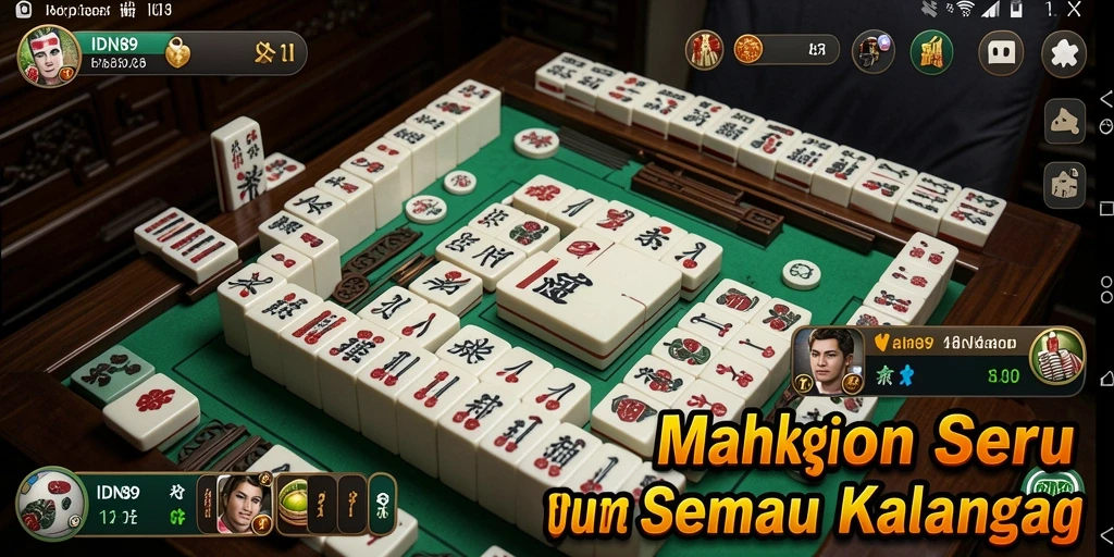 Tampilan gameplay Mahjong yang menarik pada IDN89.