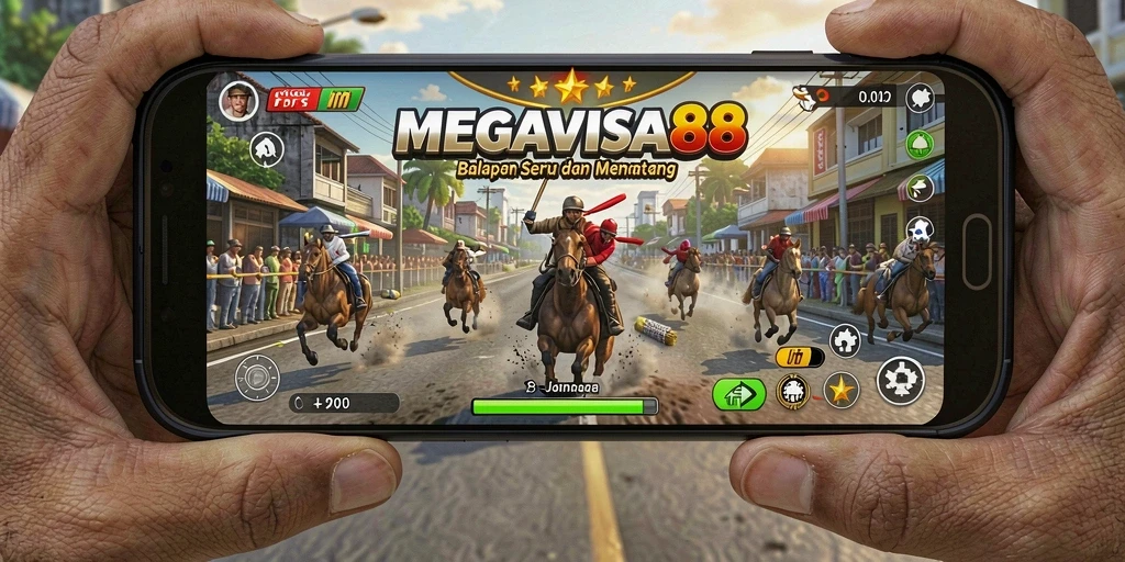 Tampilan gameplay seru dalam balapan mobil di MEGAVISA88.