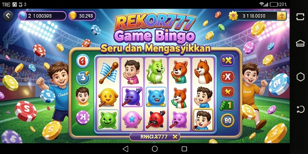Tampilan gameplay seru di REKOR777 dengan suasana Bingo yang menyenangkan.