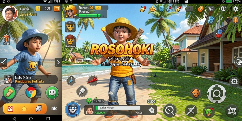 Menampilkan antarmuka pengguna aplikasi ROSOHOKI untuk pengaturan utilitas.