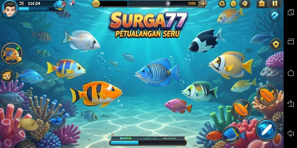 Tampilan gameplay SERU dari SURGA77 yang penuh aksi Tembak Ikan.