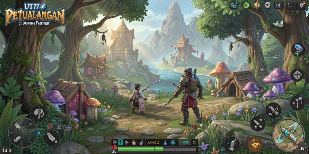 Screenshot utama menampilkan gameplay seru dan eksplorasi di dunia UT77.